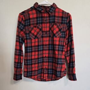 Sonoma Goods For Life, Size M, Used, Long Sleeve Button Down Plaid Flannel Shirt